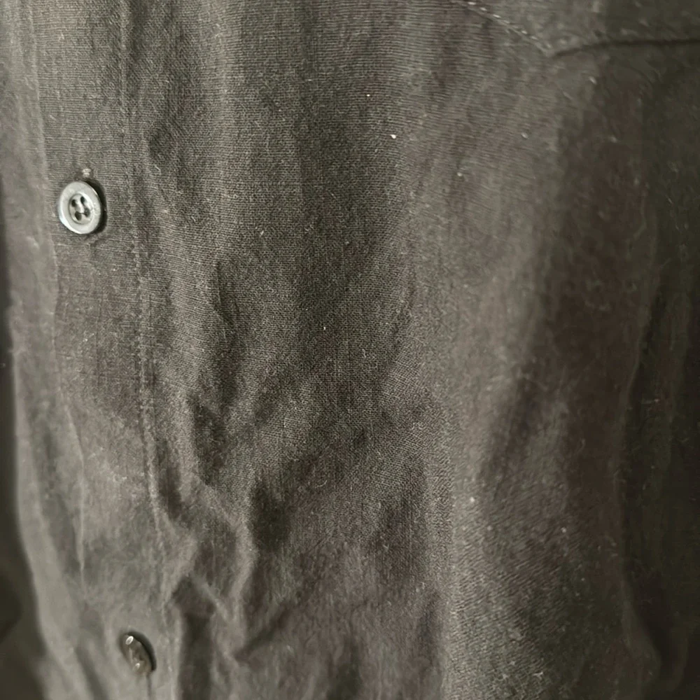 Black long sleeve button-down tunic - Picture 3 of 6